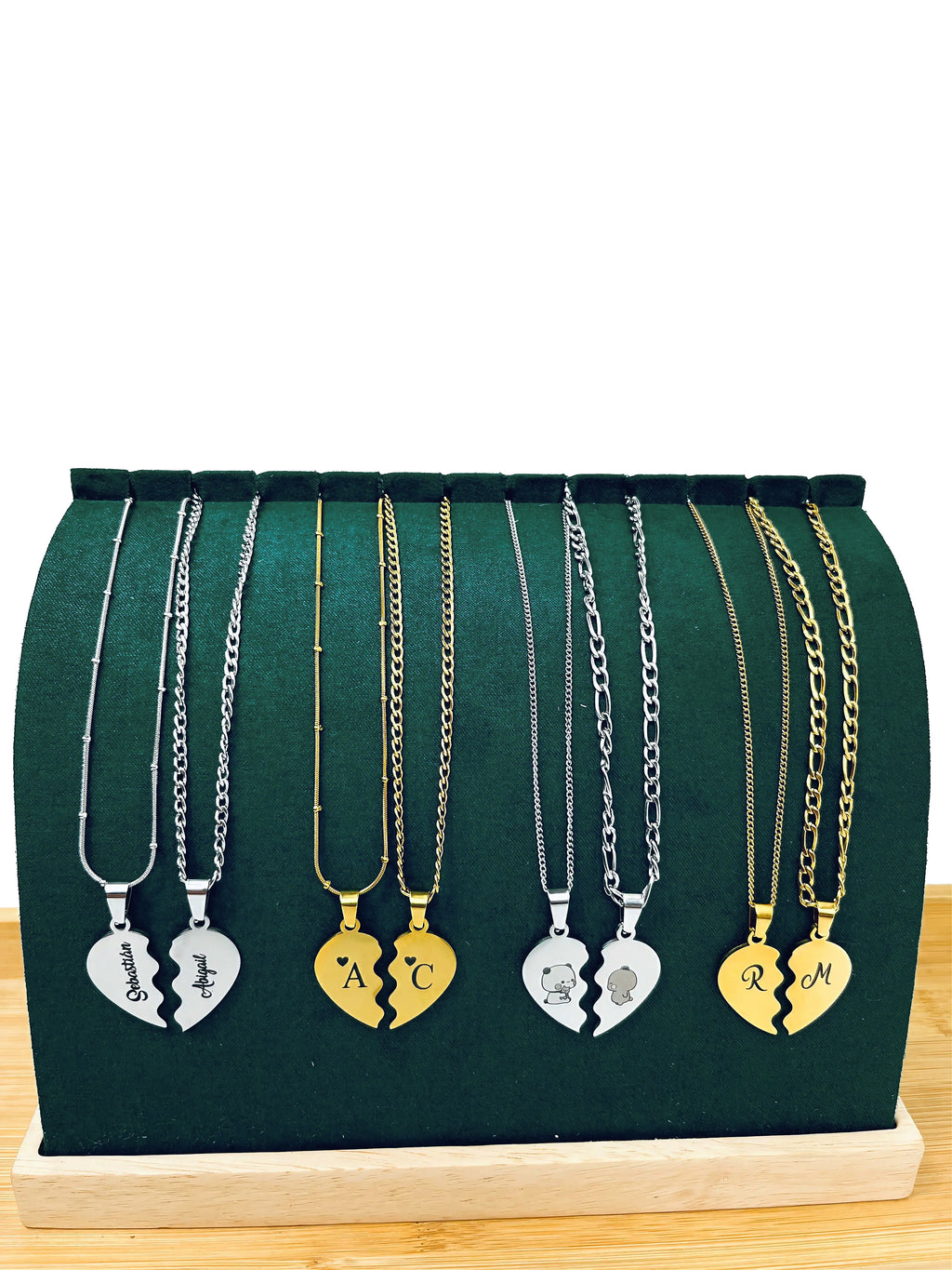 Collar corazón partido