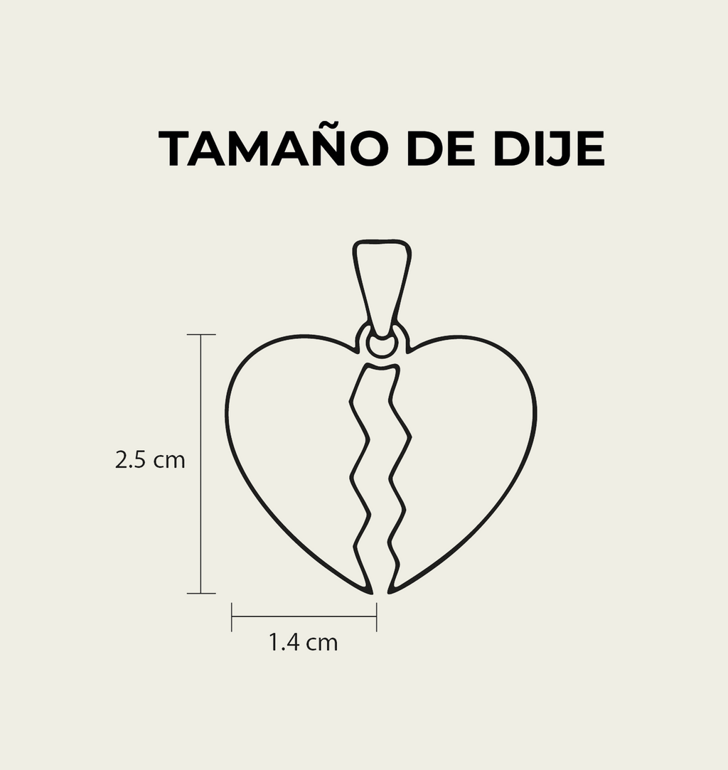 Collar corazón partido